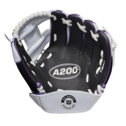 Wilson Youth A200 EZ Catch 10" RHT Baseball Fielding Glove -Outlet Bats N Gloves Store 9020255 WhiteBlackPurple 1