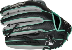 Rawlings Senior Heart Of The Hide Hyper Shell Carbon Fibre LHT Baseball Glove -Outlet Bats N Gloves Store 9030004 BlackGreyMint 3
